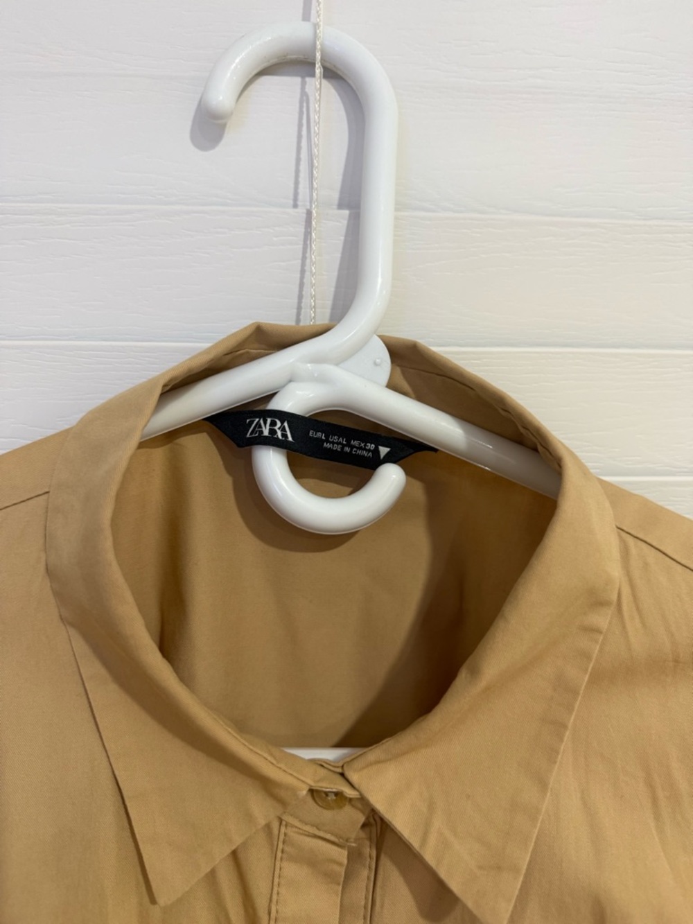 Zara Tan Tiered Button-Front Mini Dress - Picture 2 of 3